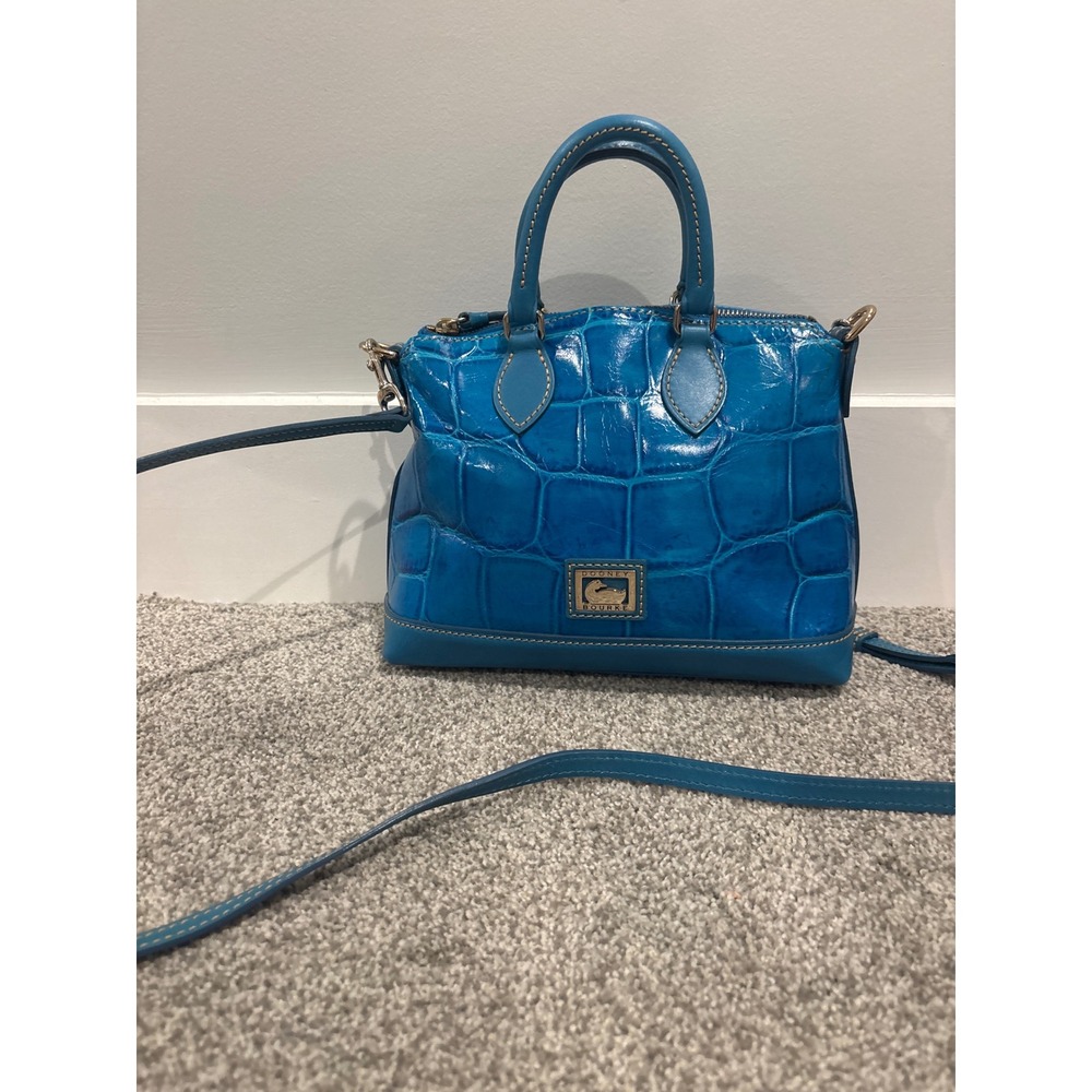 Dooney & Bourke Turquoise
Croco Embossed Leather Small/Med Satchel Gold Hardware
